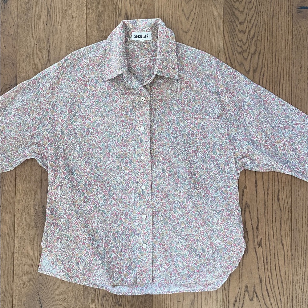 Secular Wild Flower Print Button Down - image 6